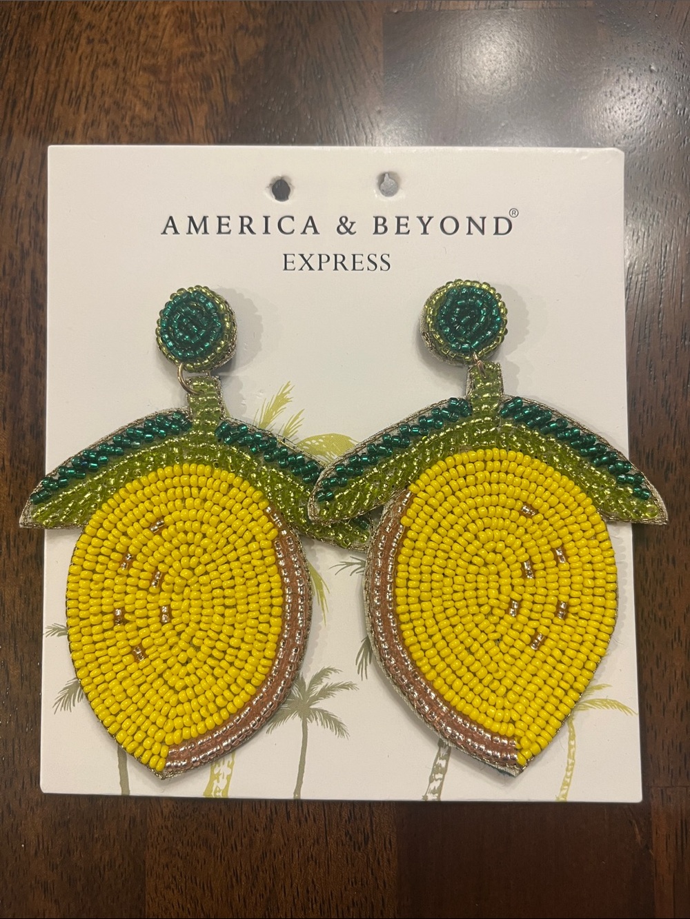 America & Beyond Express Beaded Lemon Drop Earrings - Yellow & Green